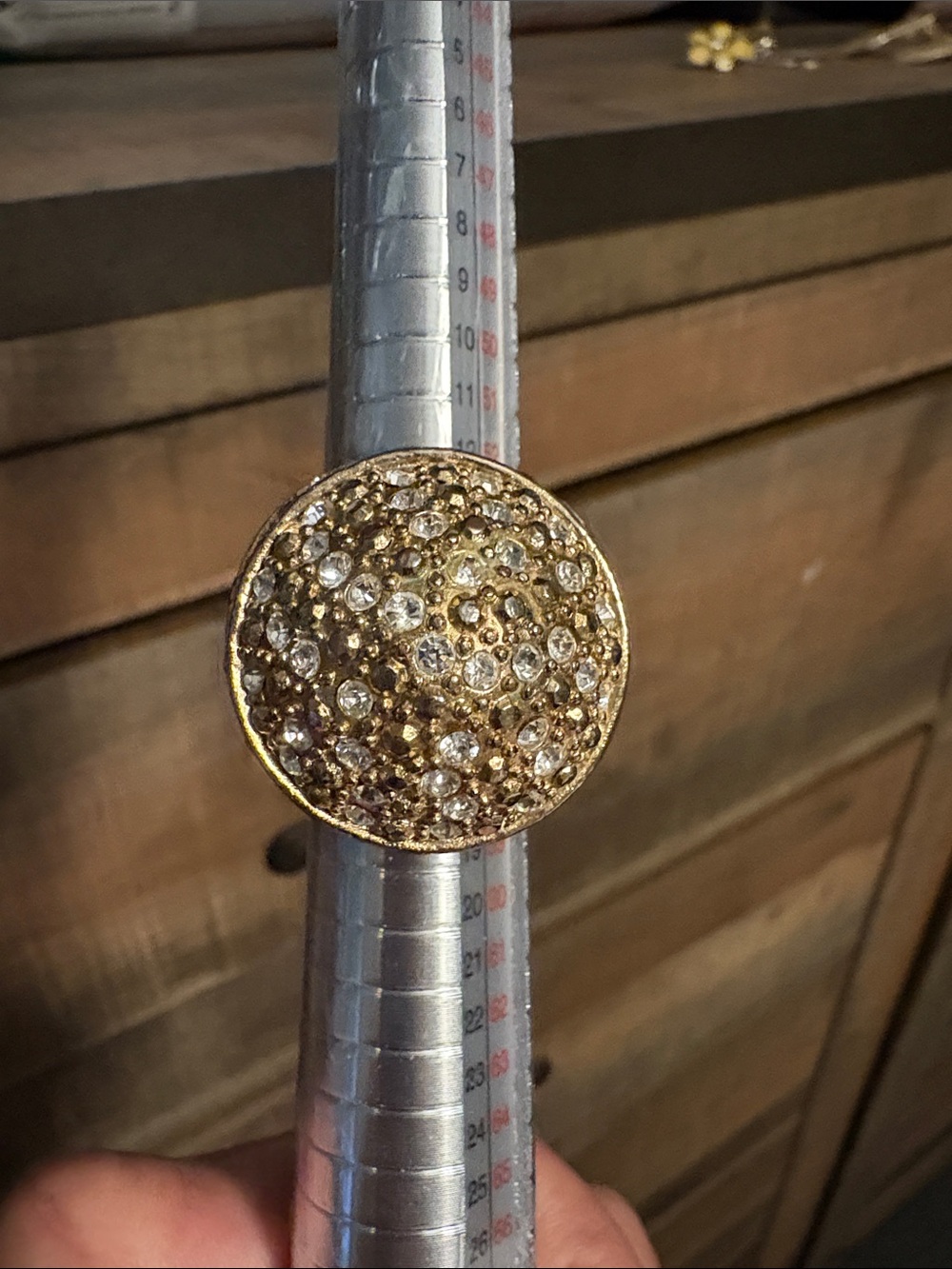 Baby Phat Gold tone Pave Crystal Dome Statement Ring - Women Jewelry